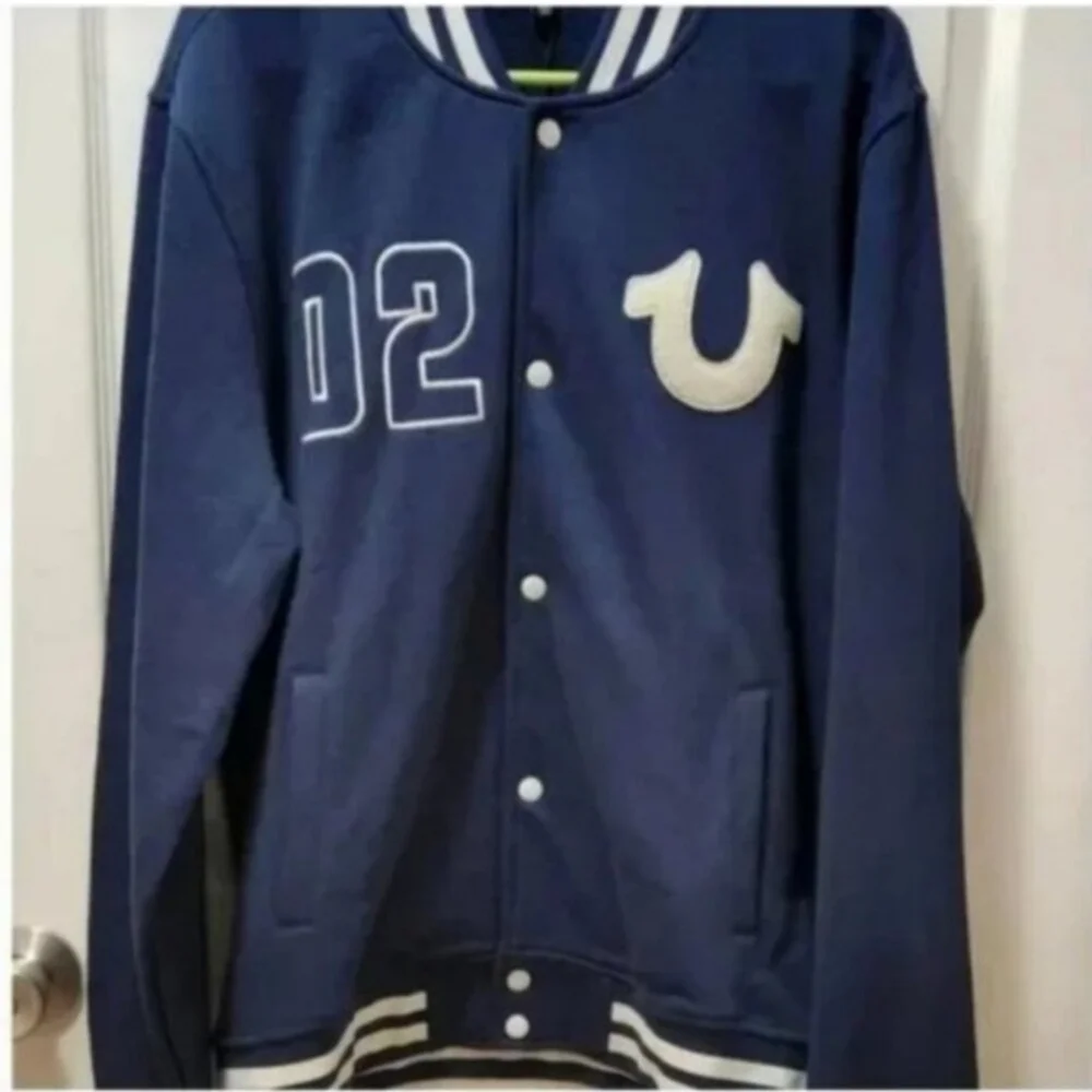 True Religion with the 02 Varsity Jacket Mens Sz Medium NWT
